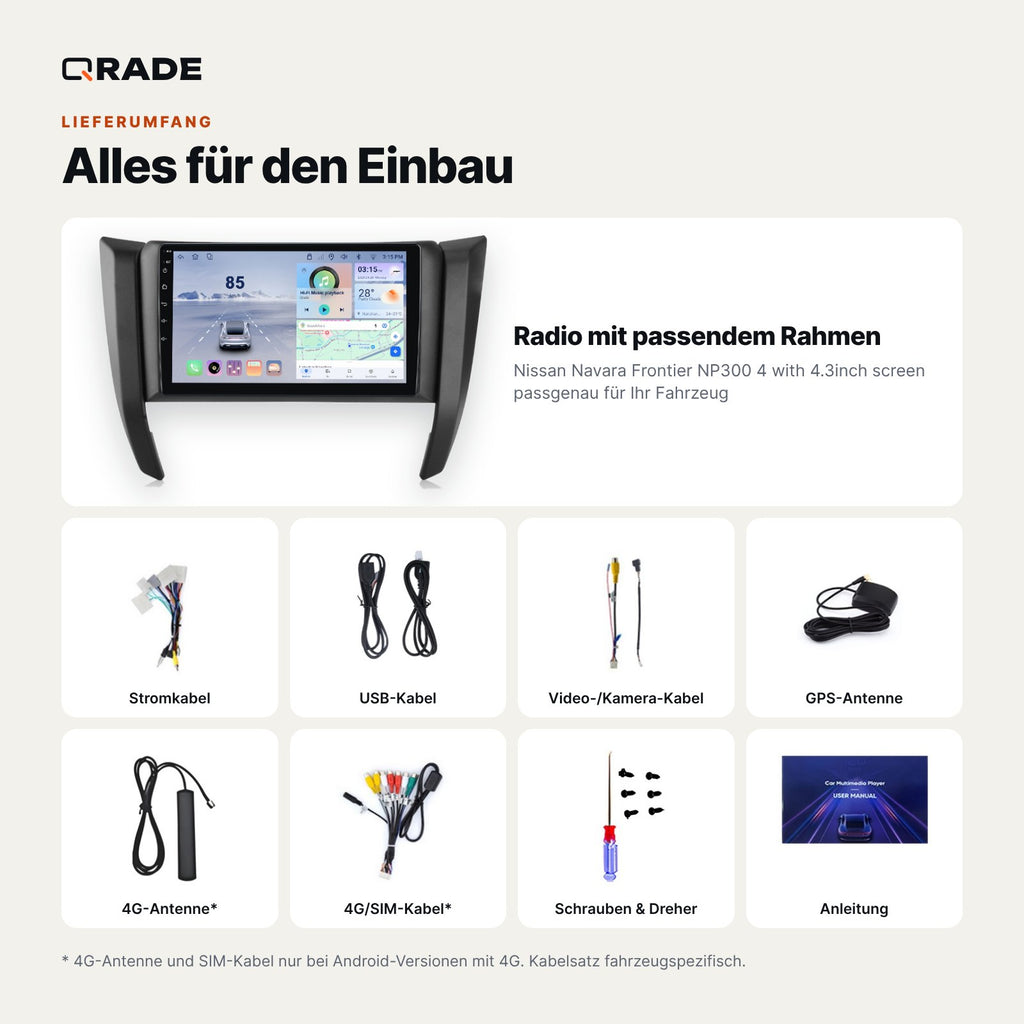 Nissan Navara NP300 mit 4,3-Zoll-Display – Autoradio mit Wireless CarPlay & Android Auto