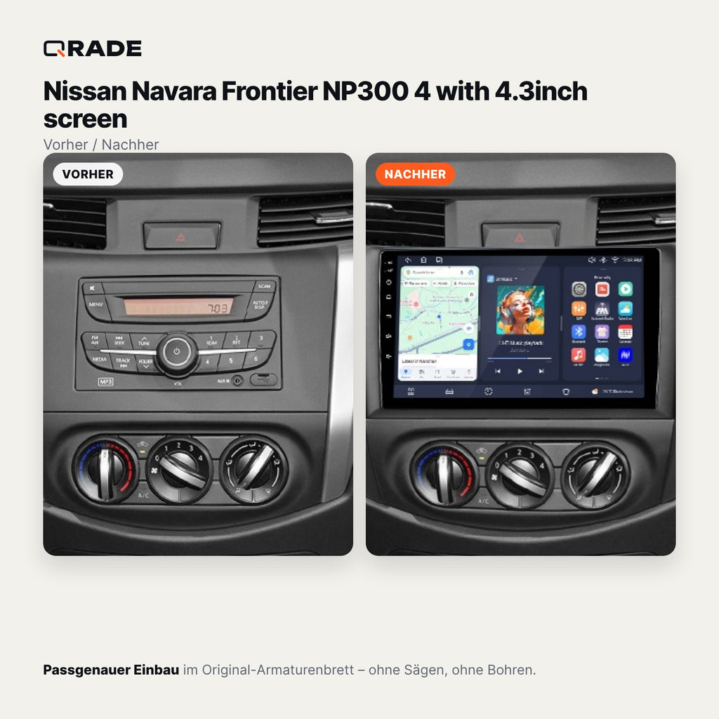 Nissan Navara NP300 mit 4,3-Zoll-Display – Autoradio mit Wireless CarPlay & Android Auto