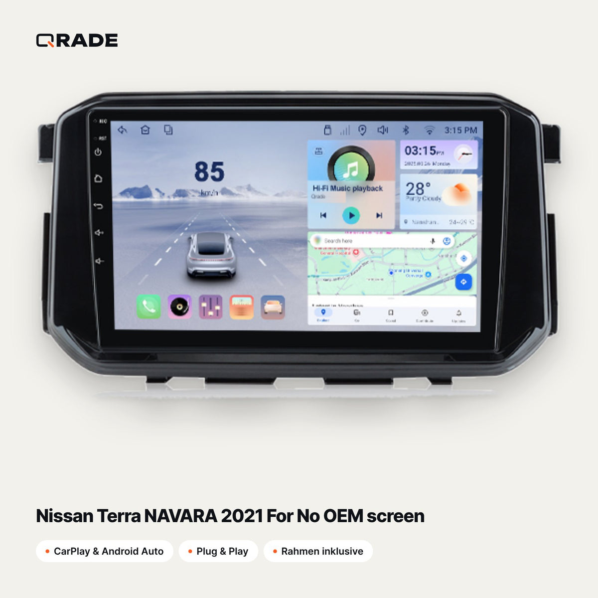 Nissan Terra NAVARA 2021 For No OEM screen CarPlay Radio