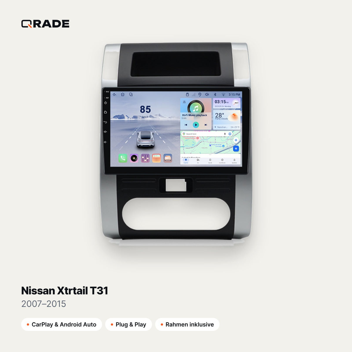 Nissan Xtrtail T31 2007–2015 CarPlay Radio