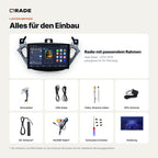 Lieferumfang: Opel Adam (2013–2016) – Qrade Autoradio mit Rahmen und Kabelsatz