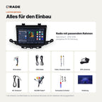 Lieferumfang: Opel Astra K (2015–2019) – Qrade Autoradio mit Rahmen und Kabelsatz
