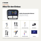 Lieferumfang: Opel Combo D (2010–2015) – Qrade Autoradio mit Rahmen und Kabelsatz