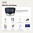 Lieferumfang: Opel Karl (2017–2020) – Qrade Autoradio mit Rahmen und Kabelsatz