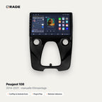 Qrade Autoradio für Peugeot 108 (2014–2021), manuelle Klimaanlage mit Wireless CarPlay & Android Auto
