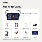 Lieferumfang: Peugeot 607 (2004–2010) – Qrade Autoradio mit Rahmen und Kabelsatz