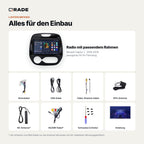 Lieferumfang: Renault Captur 1 (2016–2019) – Qrade Autoradio mit Rahmen und Kabelsatz
