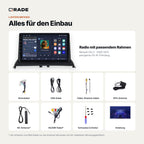 Lieferumfang: Renault Clio 2 (2000–2012) – Qrade Autoradio mit Rahmen und Kabelsatz