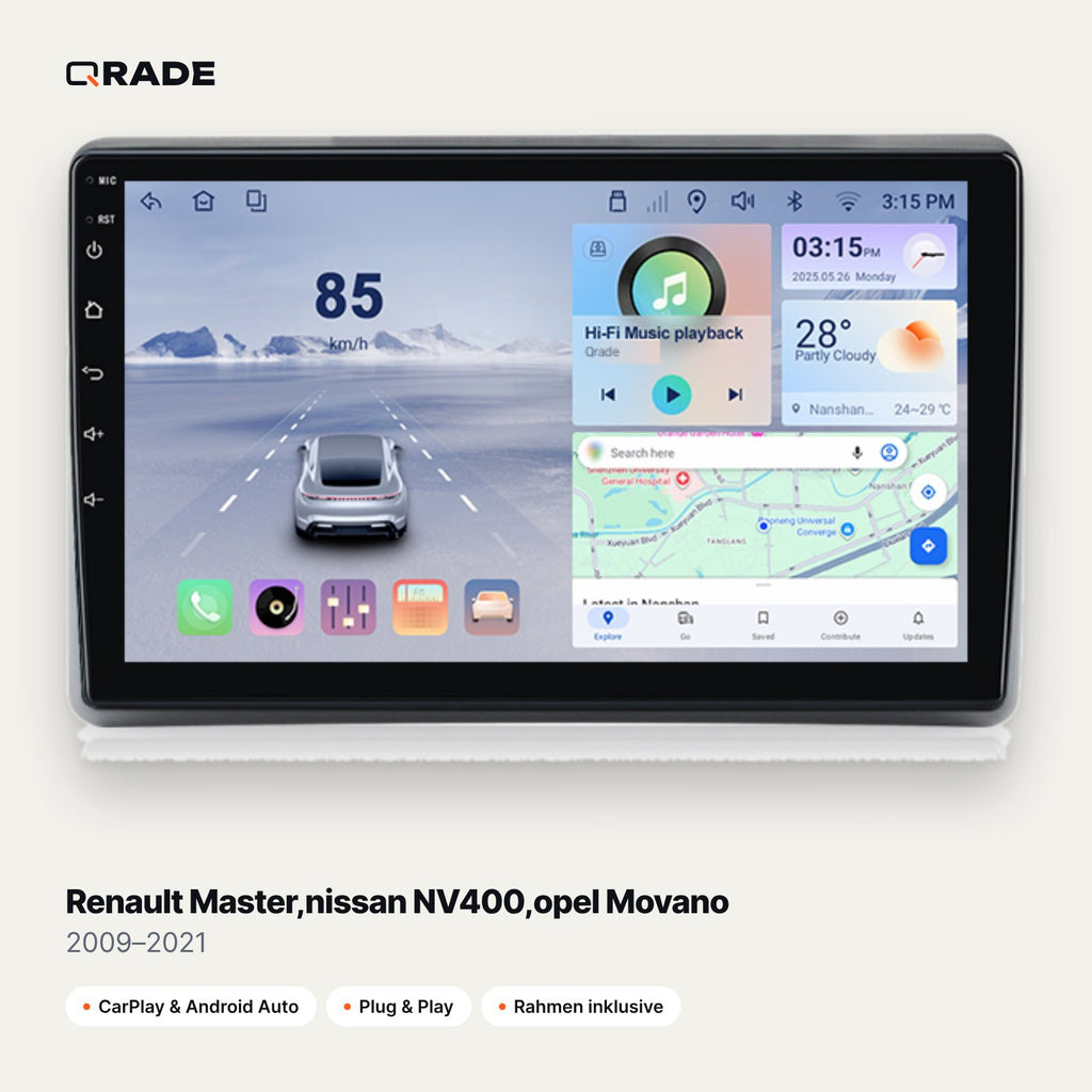 Renault Master,nissan NV400,opel Movano 2009–2021 CarPlay Radio