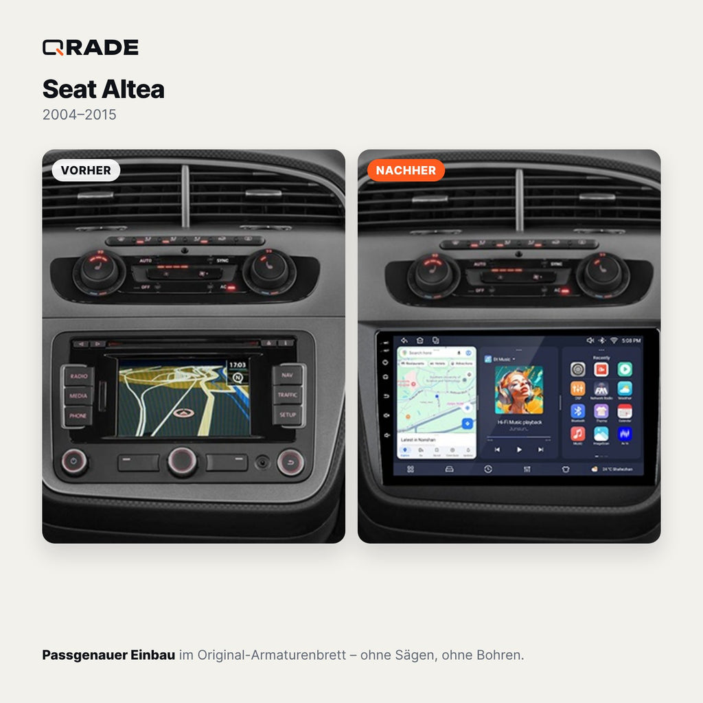 Seat Altea (2004–2015) – Autoradio mit Wireless CarPlay & Android Auto