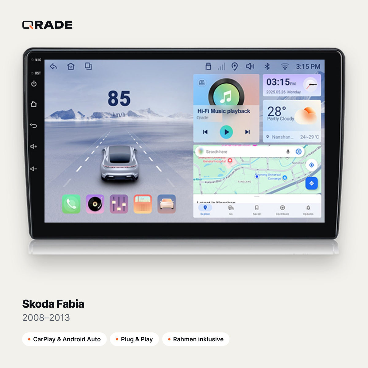 Skoda Fabia 2008–2013 CarPlay Radio