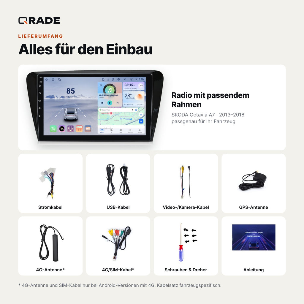 Škoda Octavia A7 (2013–2018) – Autoradio mit Wireless CarPlay & Android Auto