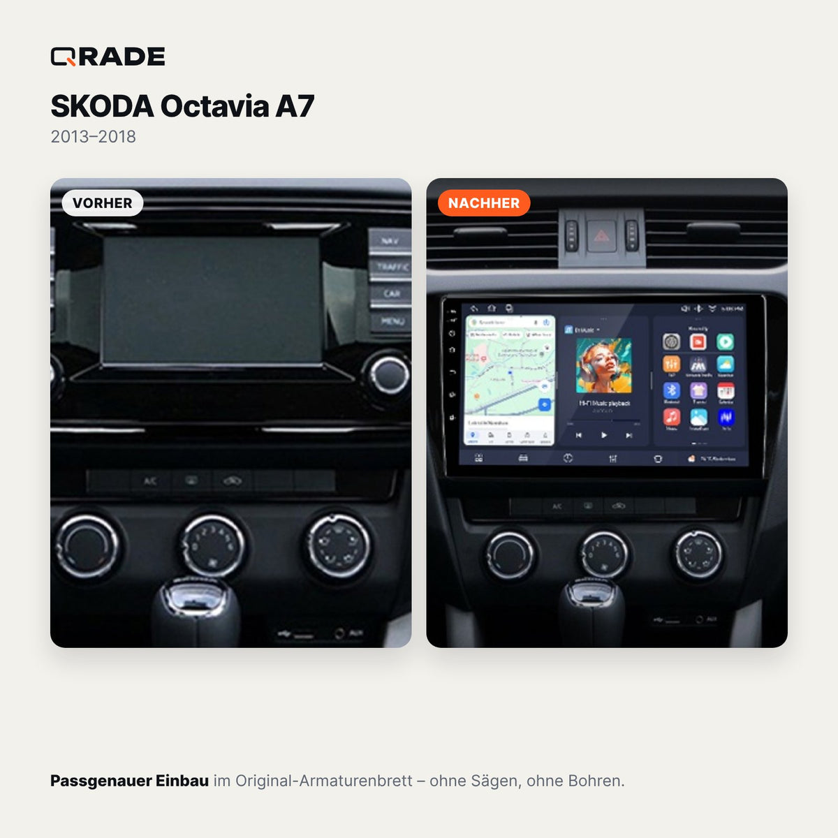 Škoda Octavia A7 (2013–2018) – Autoradio mit Wireless CarPlay & Android Auto