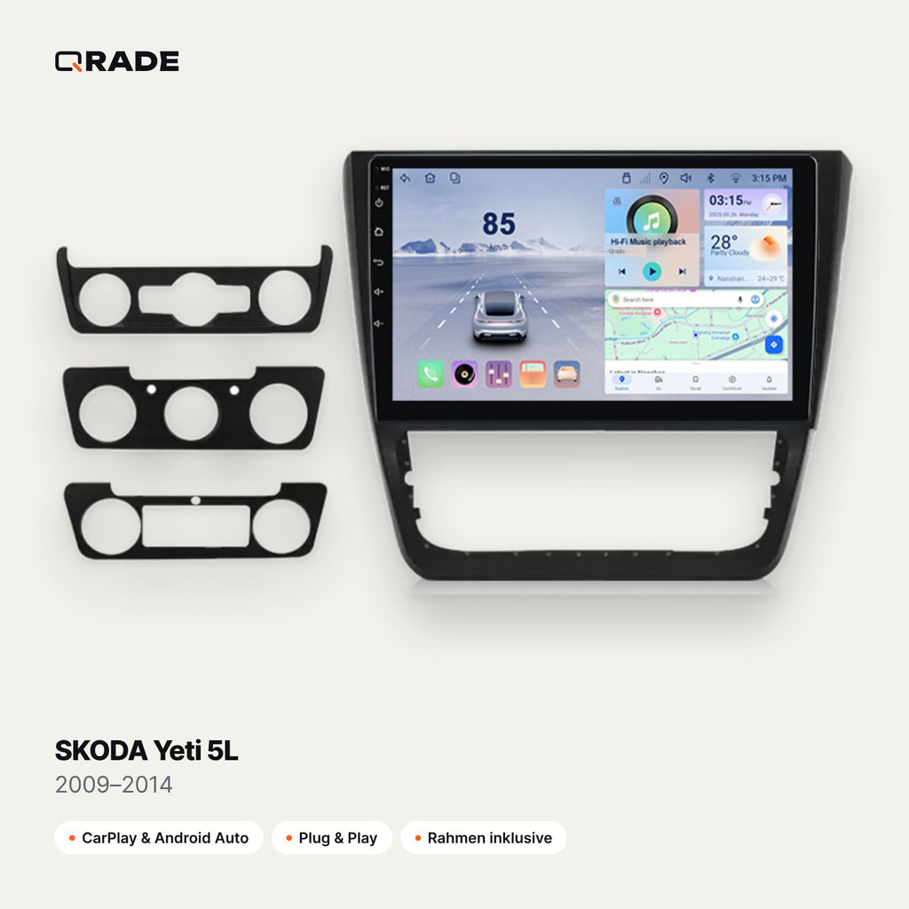 SKODA Yeti 5L 2009–2014 CarPlay Radio