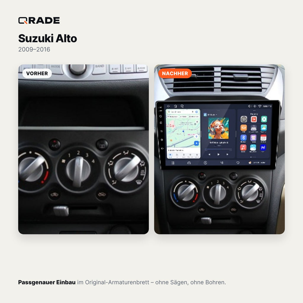 Suzuki Alto (2009–2016) – Autoradio mit Wireless CarPlay & Android Auto