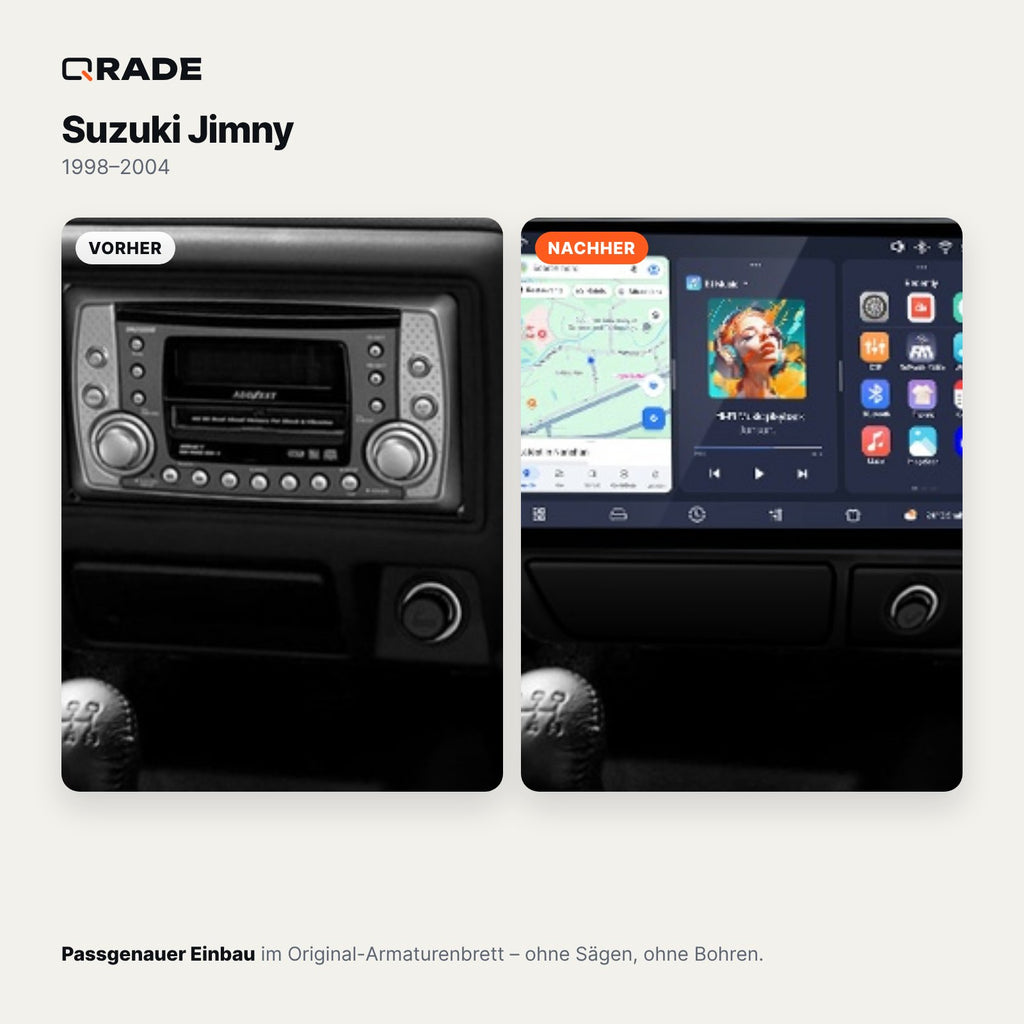 Suzuki Jimny (1998–2004) – Autoradio mit Wireless CarPlay & Android Auto