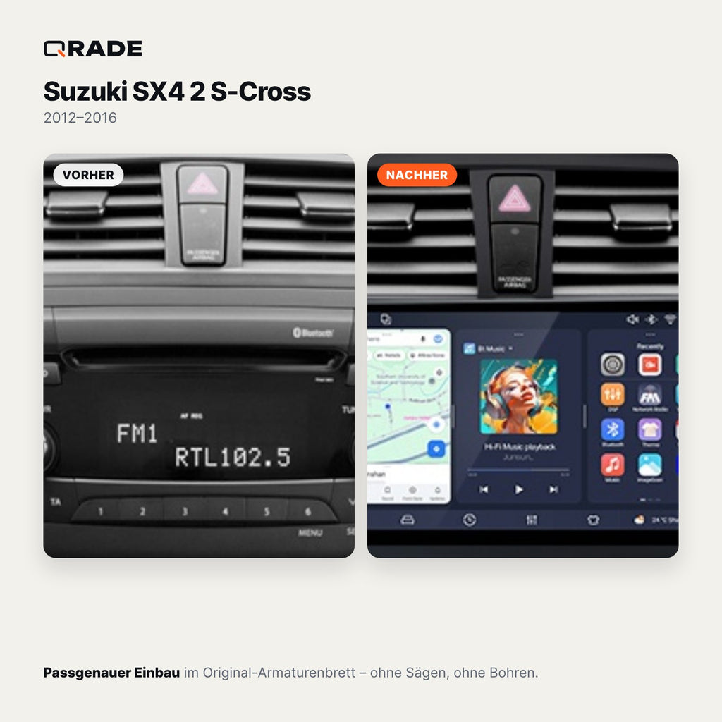 Suzuki SX4 S-Cross (2012–2016) – Autoradio mit Wireless CarPlay & Android Auto