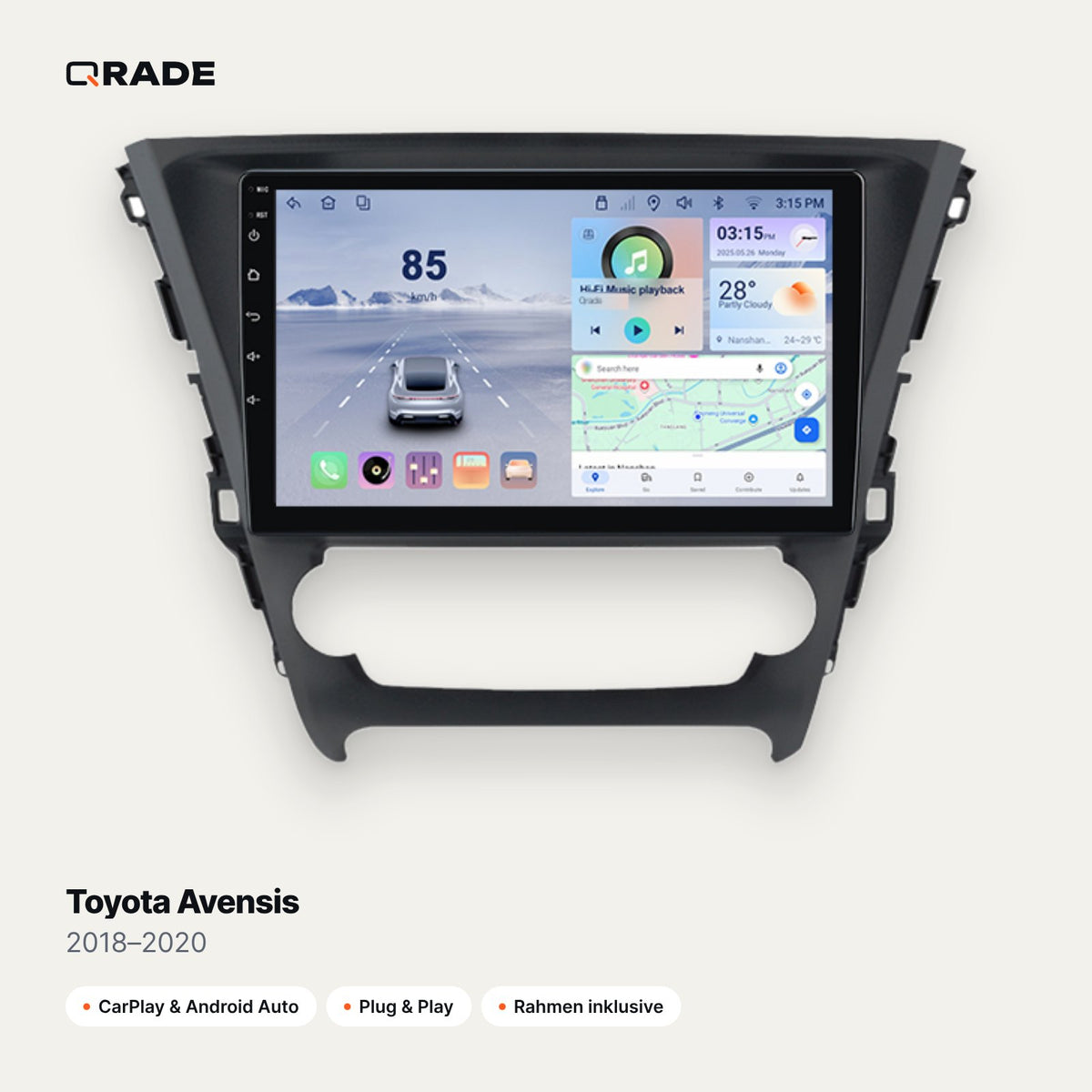 Toyota Avensis 2018–2020 CarPlay Radio