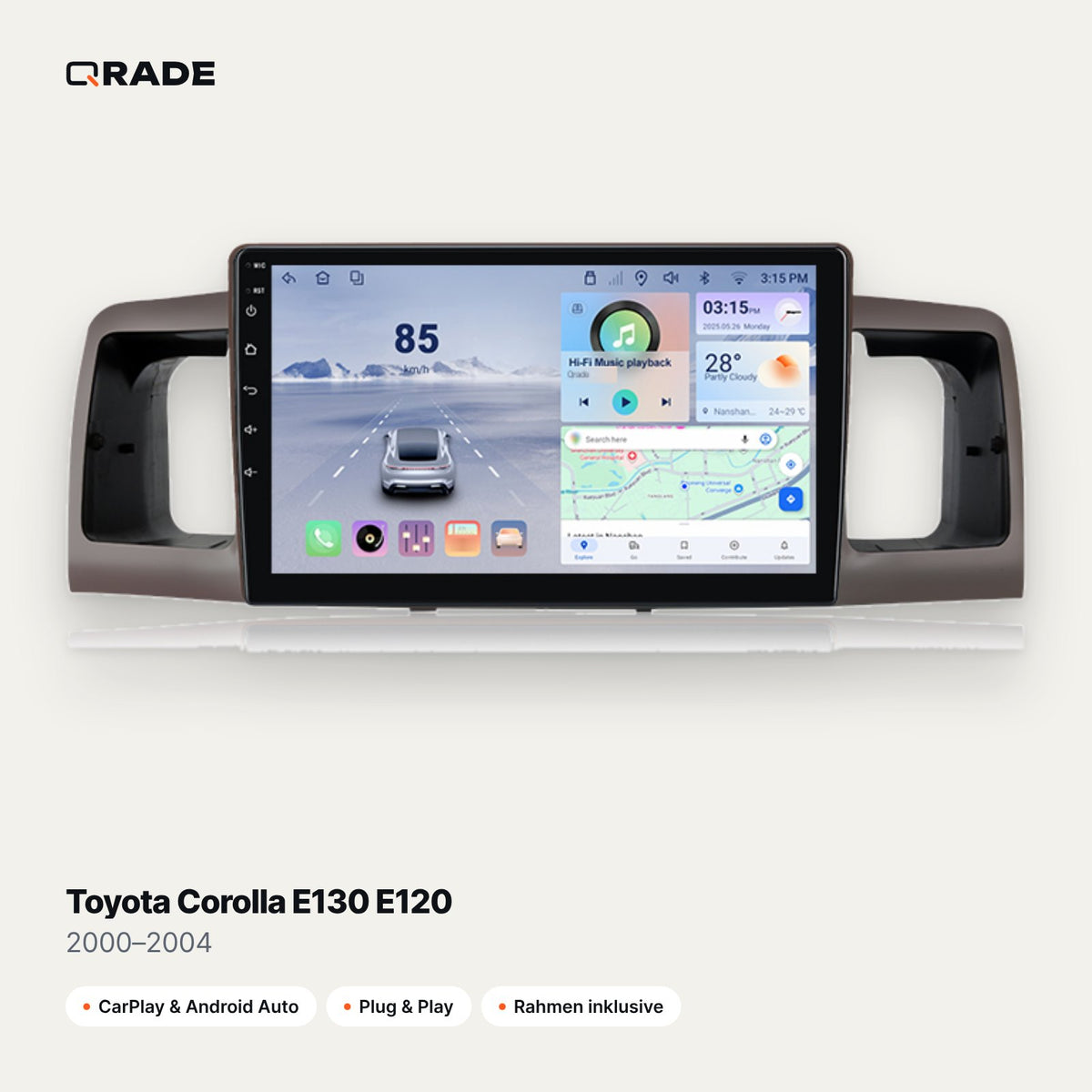 Toyota Corolla E130 E120 2000–2004 CarPlay Radio