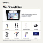 Toyota Yaris XP90 (2005–2012) – Autoradio mit Wireless CarPlay & Android Auto