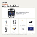 Lieferumfang: Volkswagen Beetle 9C (2000–2010) – Qrade Autoradio mit Rahmen und Kabelsatz