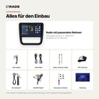 Lieferumfang: Volkswagen Scirocco 3 (2008–2013) – Qrade Autoradio mit Rahmen und Kabelsatz